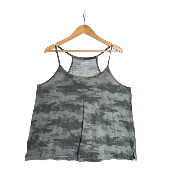 Eddie Bauer Women's Scoop Neck Camo Racerback Pullover Tank Top Size XL Green - Picture 2 of 7